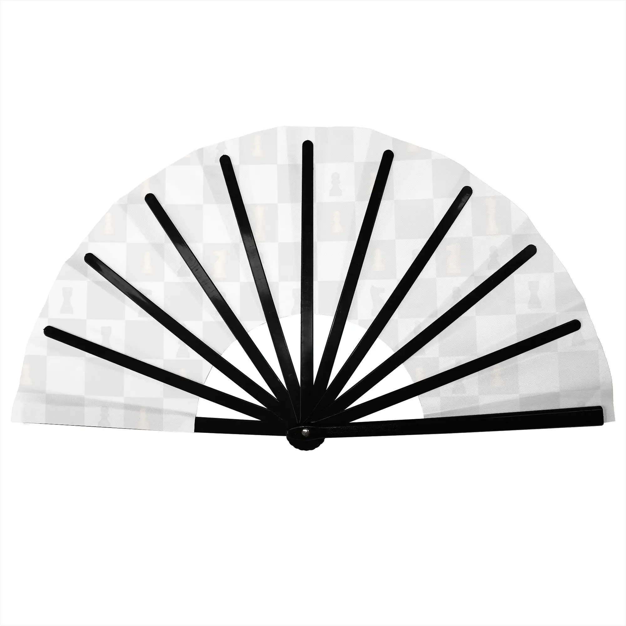 Power Play Chess Game  Portable Pocket Fan Travel Chess Lover Piece  Folding Fan Chinese Dance Cooling Handheld Fans