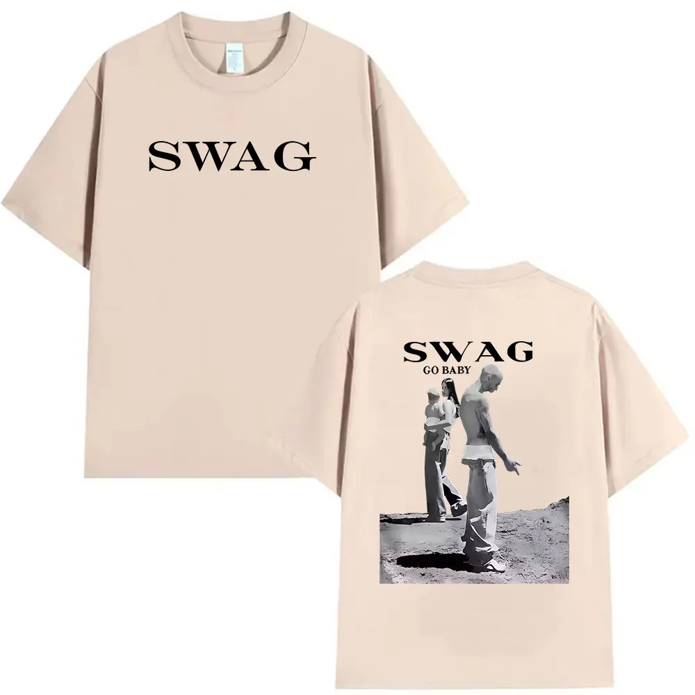 جاستن بيبر SWAG ألبوم 2025 ميرش تي شيرت الرجال النساء الملابس المتضخم القطن الهيب هوب المشجعين هدية قصيرة الأكمام تي شيرت الصيف
