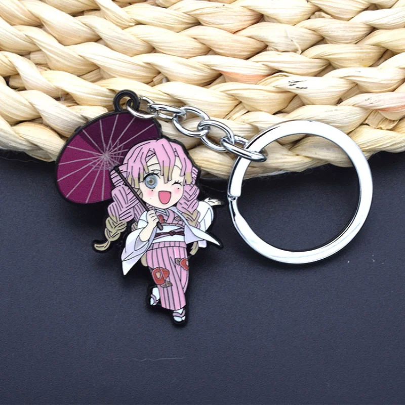 Demon of Slayer Enamel Keychain New Classic Anime Cute Cartoon Kanroji Mitsuri Pendant Keyring Collection Jewelry Presents