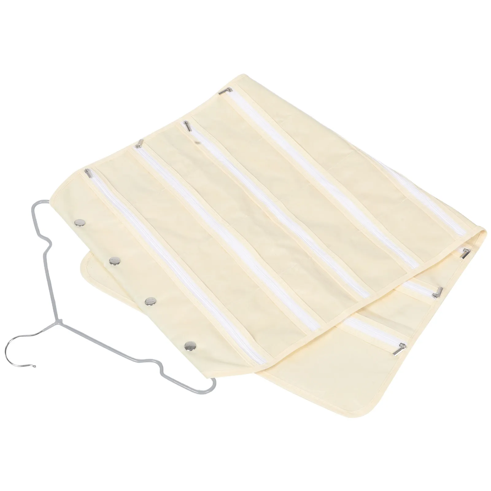 

Hanging Jewelry Organizer Transparent Oxford Cloth Storage Bag Zippered Compartments Portable Travel Necklace Earring Bracelet