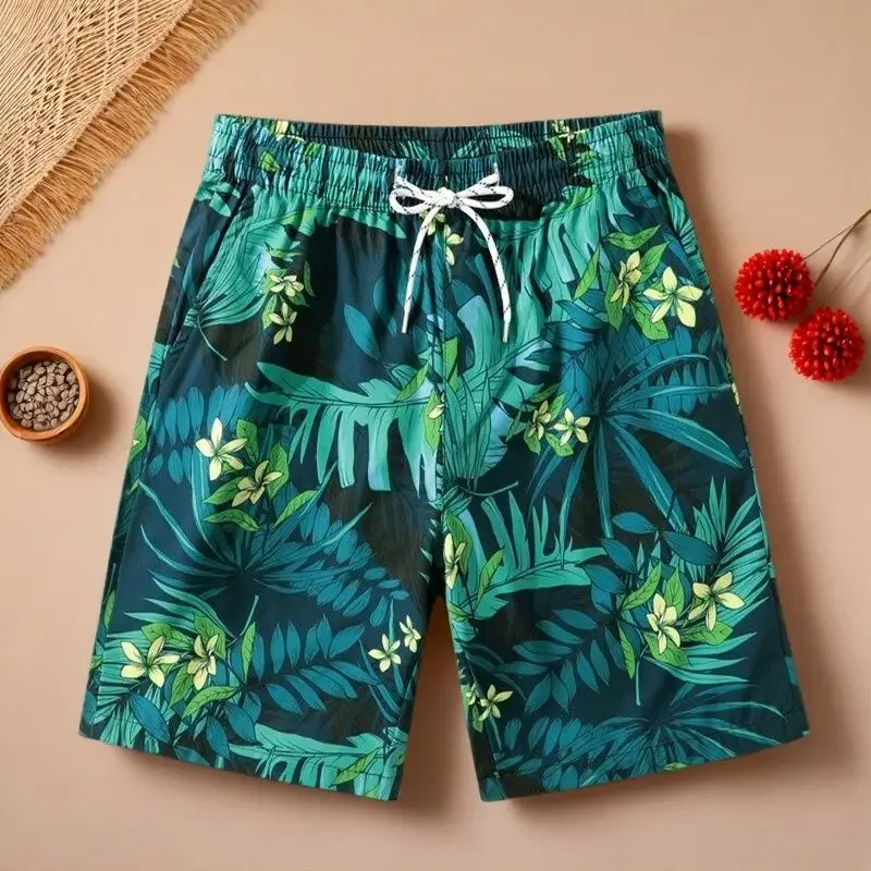

Мужские короткие брюки с широким шнурком и цветочным принтом, быстросохнущие пляжные свободные мешковатые шорты с принтом без логотипа, незаменимые оптом Y2k Xxl, мужские шорты