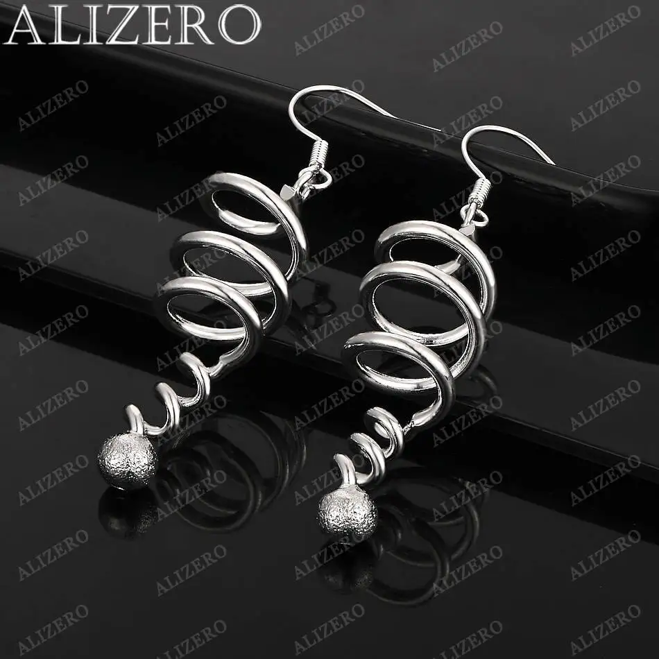 

Hot 925 Sterling Silver Earrings Circular Lines Drop Earrings For Women Jewelry Fashion Party and Daily Wear