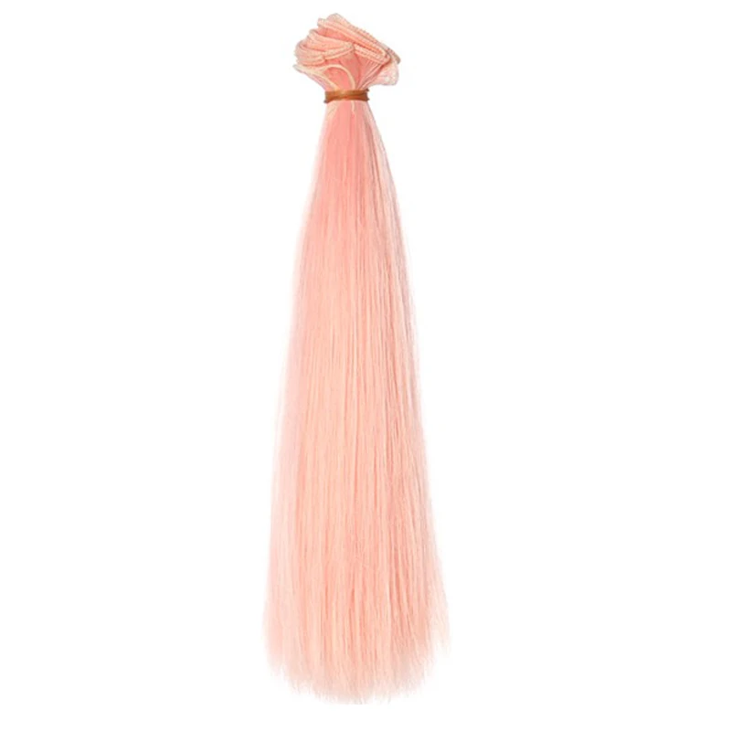 1 stücke Haar Refires Bjd Haar 25 cm * 100 CM Schwarz Rosa Braun Khaki Weiß Grau Farbe lange Gerade Perücke Haar für 1/3 1/4 BJD Diy