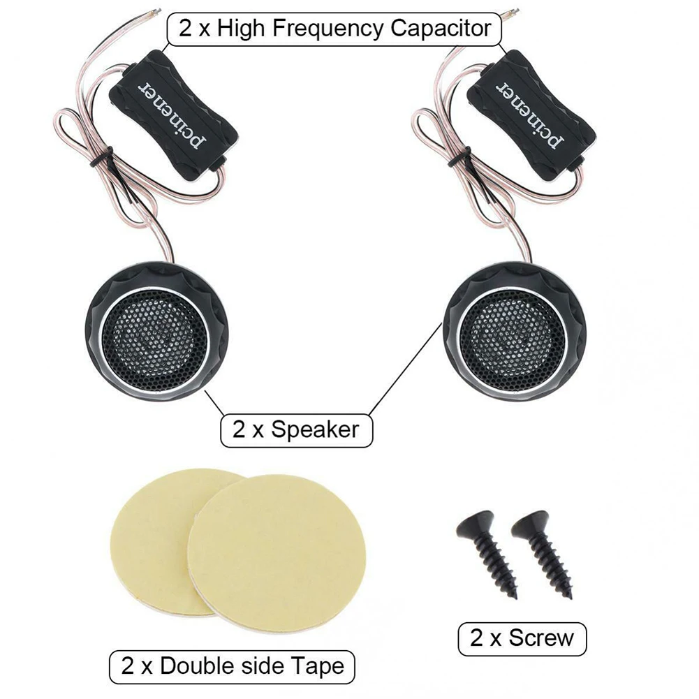 1pair No Magnetic Field Integrated Crossover Speaker Efficient Dome Tweeter For All Car Audio Systems Mini Audio Dome Tweeter