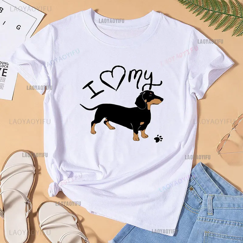 I Only Care about My Dachshunds Special Cotton Men's Clothing Retro Sunset Daschund Leisure T-shirts Four Seasons New Clothes