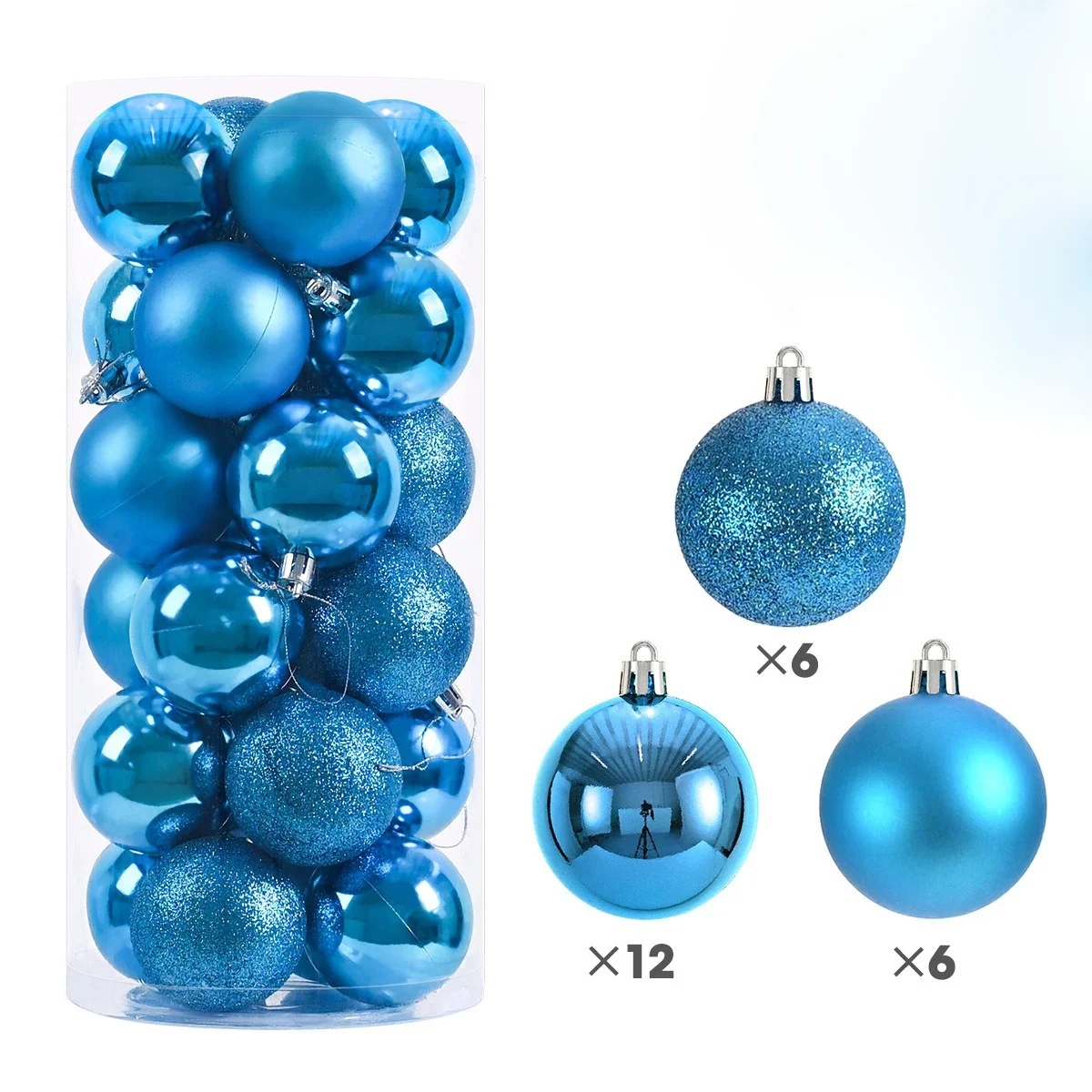 Hot 24Pcs 3/4/6cm Weihnachten Baum Kugeln Mehrfarbige Weihnachten Ball Dekorationen Glitter Weihnachten Baubles ornament Ball Party Wohnkultur – Detail 16