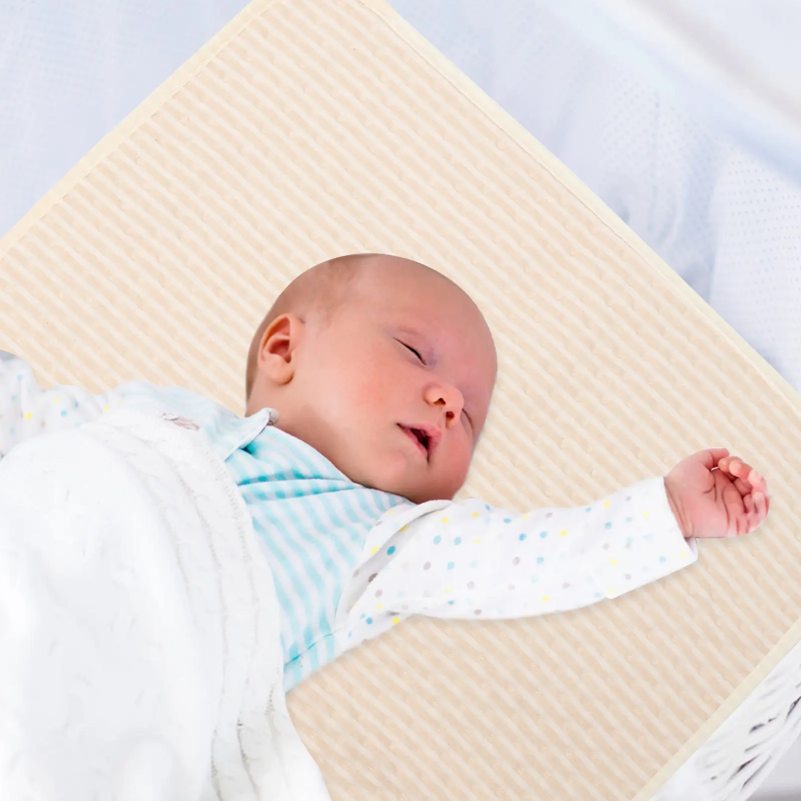 Baby Skin-Friendly Washable Double-Sided Infant Piss Mat Cotton Pad for Home Daily Use Star Pattern Baby Pad Infant Play Sleep