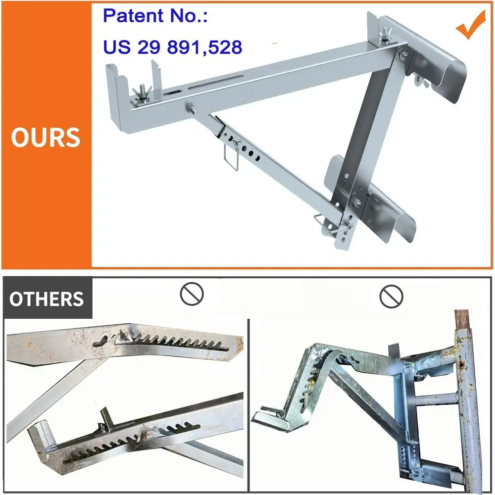 Pair of Metaltech Scaffolding Ladder Jacks, Upgraded 2024 Model, Short Body, Two-Rung Extension for Enhanced Stability and Work