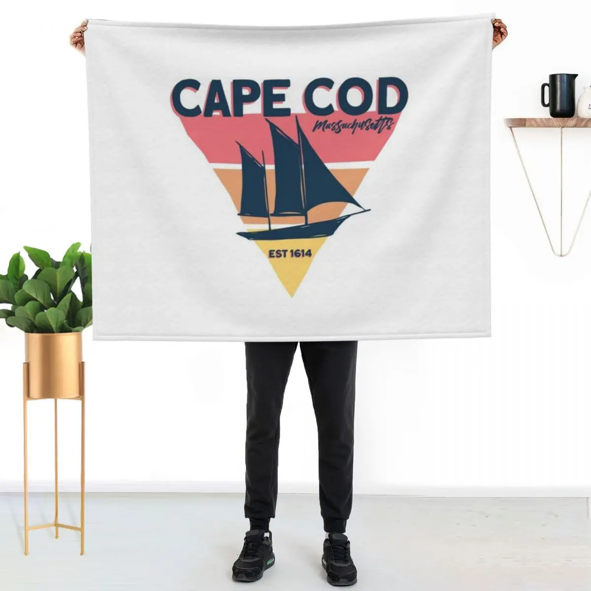 Cape Cod Sailboat Massachusetts Summer Vibes Throw Blanket Decorative Beds Sofas Flannel heavy to sleep Luxury Brand Blankets