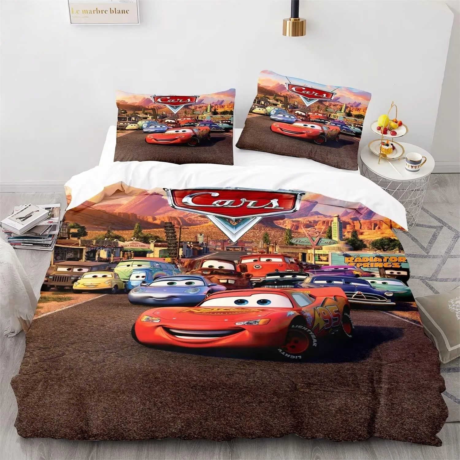 Imagem -04 - Disney Cars Boys Cartoon Bedding Grupo Capa de Edredão Fronha Lightning Kids Quarto Quarto de Meninos Pcs Pcs