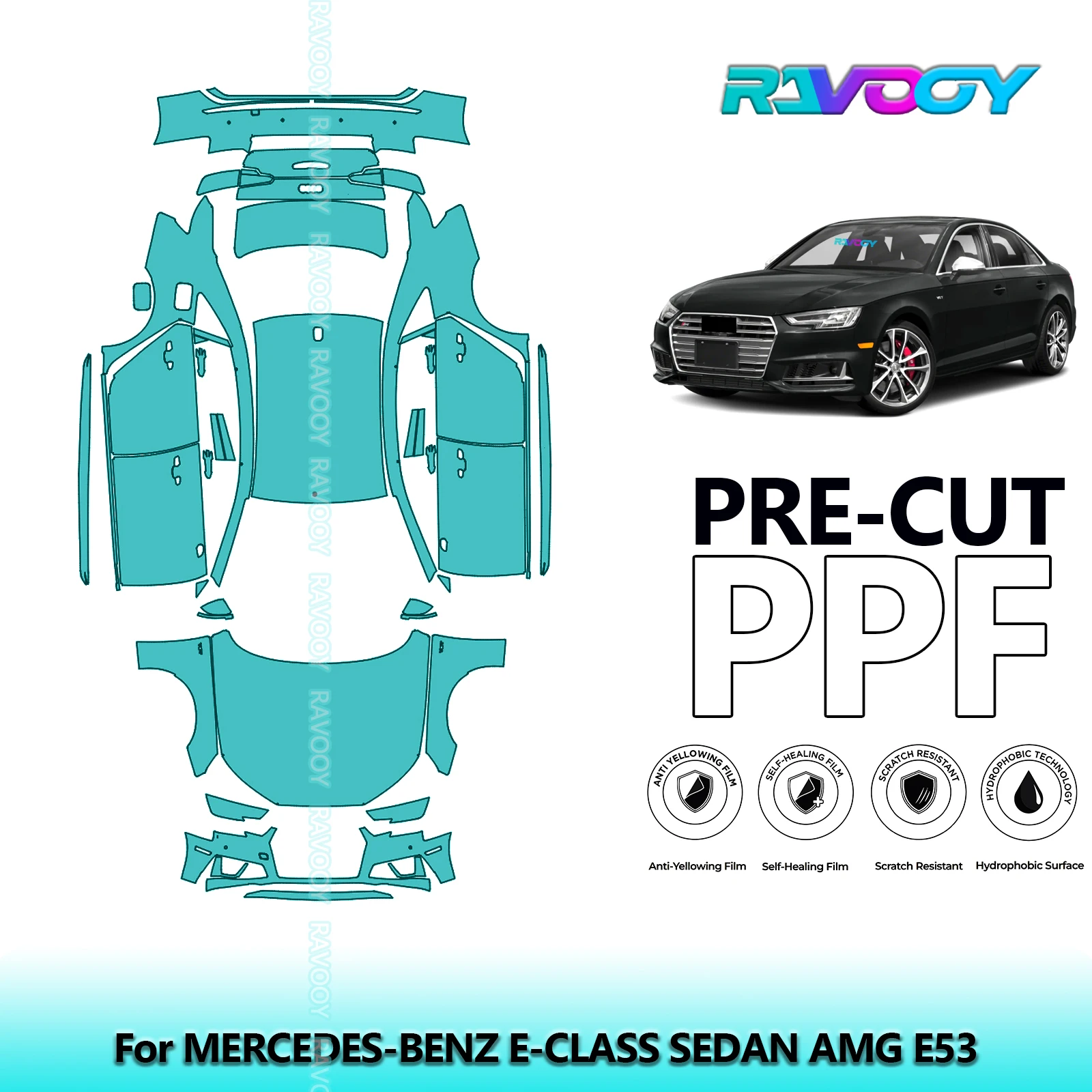 

Full Vehicle Clear Bra Precut PPF Paint Protection Film For Audi S4 Premium Plus Saloon 2018-2019