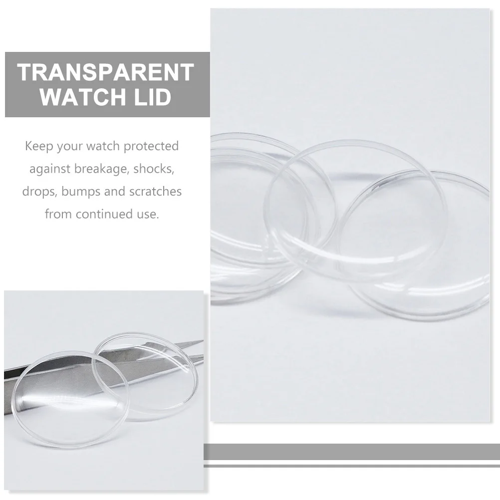 

25 Pcs Watch Cover Clear Lid Transparent Protector Mirror Surface Glass Repair Bumper
