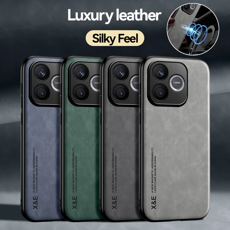 EUCAGR PU-Leder magnetische stoßfeste Rückseite für Honor 600 Lite/Honor 600Lite mit Metallplatte, Handyhülle für Honor600Lite