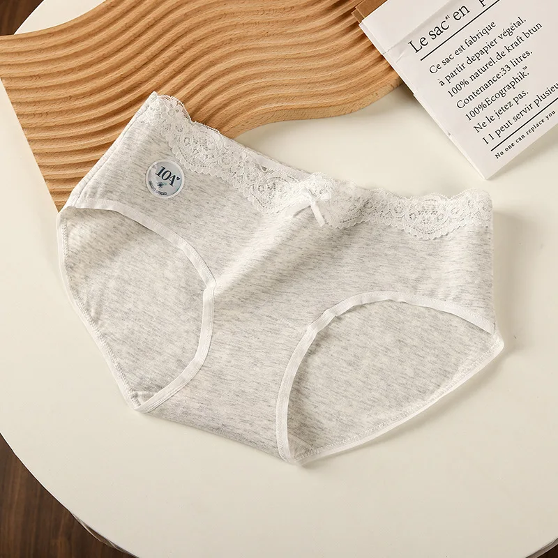 1 قطعة سراويل الفتيات القطن الخالص الطلاب الدانتيل الملابس الداخلية تنفس سراويل الحلو الإناث منتصف الخصر الراحة لينة ملخصات #4