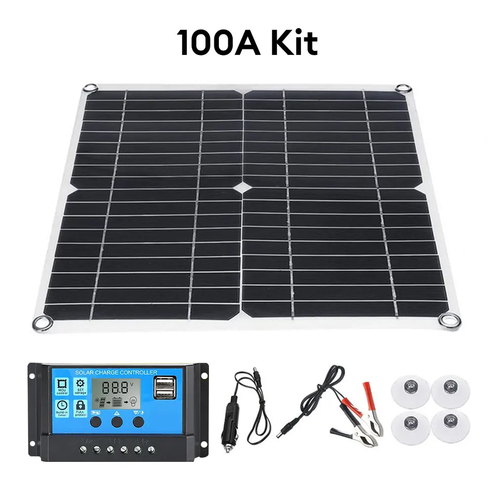 PWM LCD Solar Panel USB Single Crystal Flexible Solar Cell Charger 5V 2.5A Solar Charge Controller For Car RV Outdoor Camping