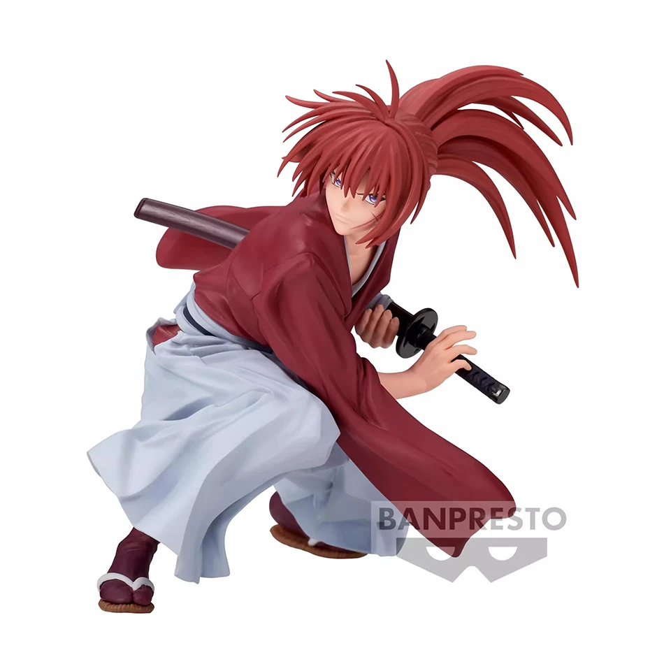 Original Genuine Banpresto Rurouni Kenshin  VIBRATION STARS 10cm Himura Kenshin Action Figure Collectible Model Doll Toys Gifts