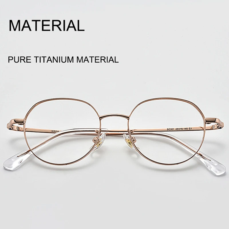 Ultra-Lightweight Pure Titanium Glasses Frame Luxury Fashion Retro Wide-Rim Small-Frame Eyeglasses Gentleman Casual Eyewear