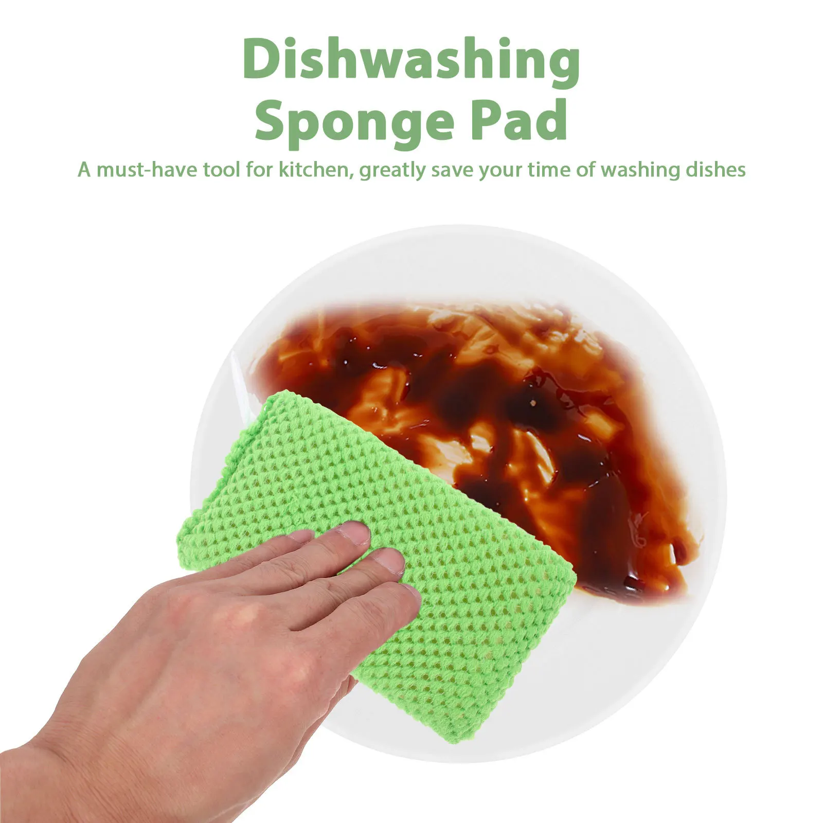 

Dish Sponge Scouring Pad Household Cleaning Utensil Strong Kitchen Cleaning Sponge Pad Dishwashing Scrubber Non