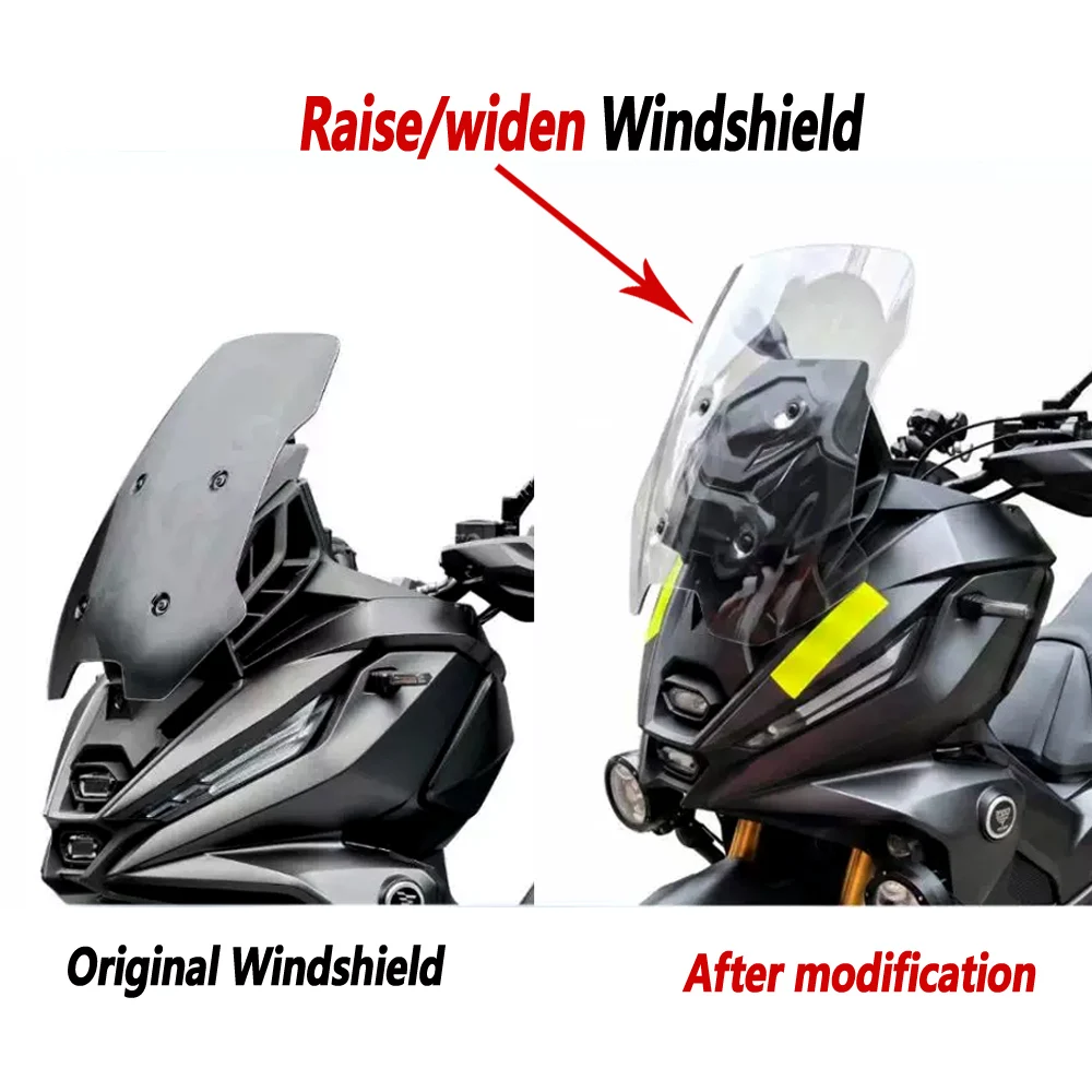 

For Voge SR450X windshield modification widening by 6cm and raising the front windshield deflector chest protector rain shield