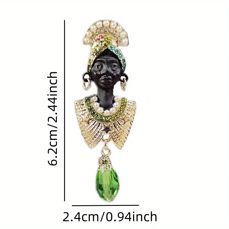 Ladies Novelty Arab Black Vintage Portrait Personalised Court Style Brooch Banquet Party Suit Coat Dress Decoration Corsage