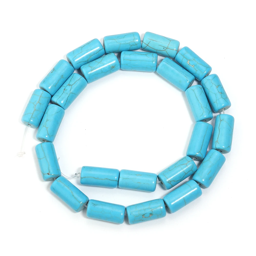 Natuurlijke Turkoois Stenen Kralen Blauw Wit Cilinder Buisvorm Losse Spacer Kralen Voor Sieraden Maken DIY Armbanden Accessoires