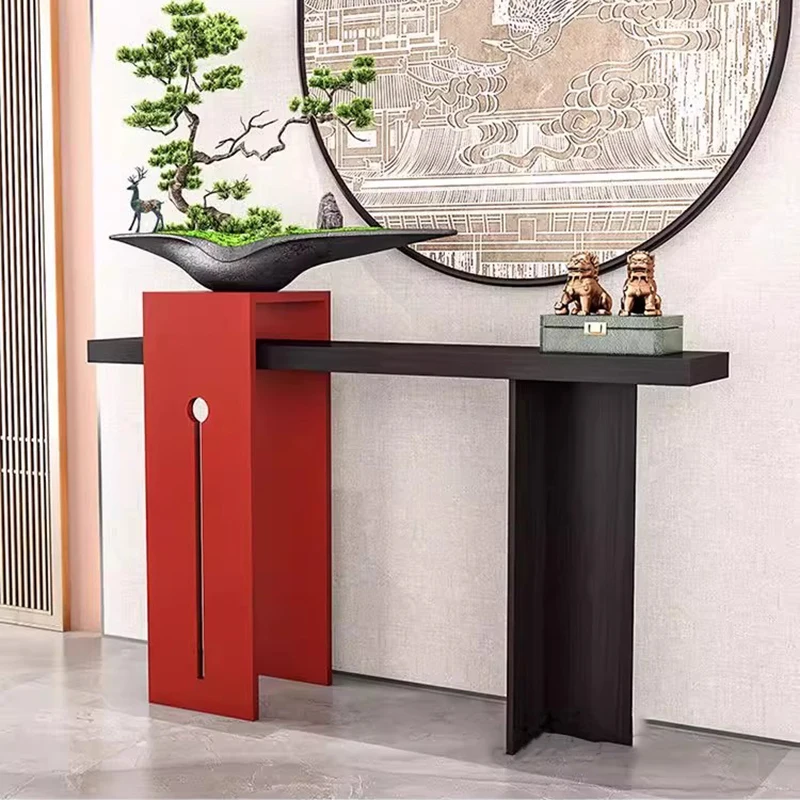 Chinese Classic Console Tables Rustic Unique Thin Modern Console Tables Wabi Sabi Design Console Meuble Furniture Living Room