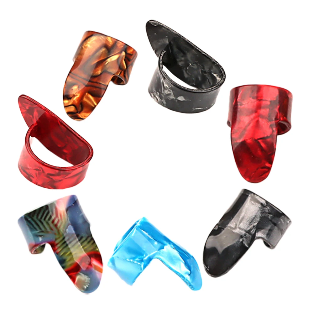 

7pcs Guitar Finger Picks Durable Plastic Material Long Term Use Thumb Picks Acoustic Electric Classical Guitar Accessories