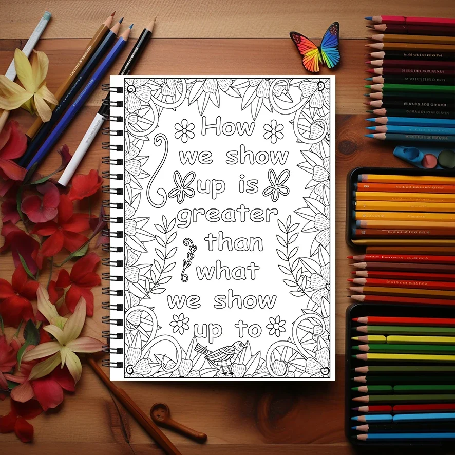 Inspirational Quotes Adult Coloring Book - 8.3x 11.2 Inch 22 Page Coloring Book - Helps Reduce Stress and Ease Emotions