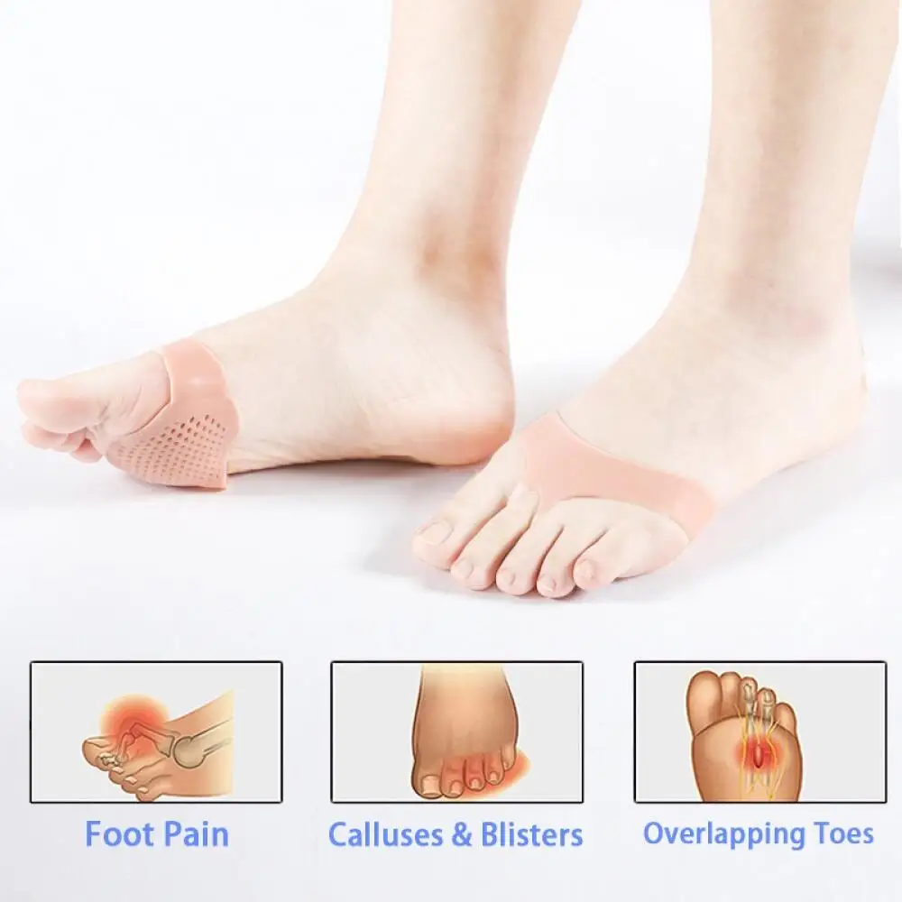 Silicone Forefoot Insoles Pads, Breathable Soft Shock Absorption Foot Protection Pain Relief Design, For Daily Long Standing Use