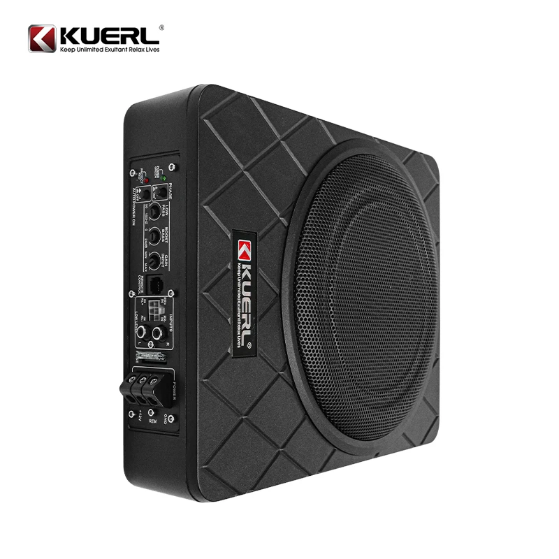 KUERL 10 Inch RMS Power 200W Aluminium alloy Shell Car Audio Amplifier Subwoofer With Wired volume control & Cable Accessories