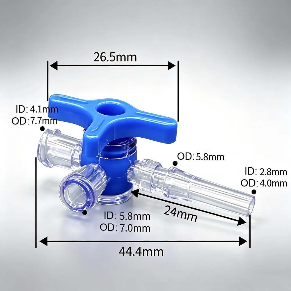 10PCS Plastic Luer Lock Stopcock Valve Medical Plastic Stopcock Valve for Healthcare