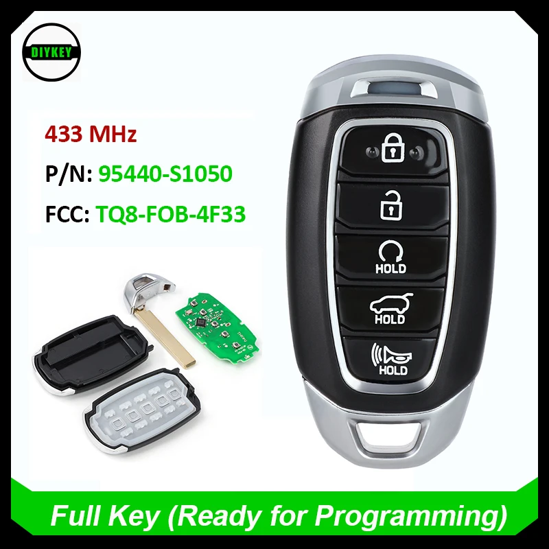 

DIYKEY 95440-S1050 for Hyundai Santa Fe 2019 2020 2021 Smart Keyless Remote Key Fob 5 Button 433MHz FCC: TQ8-FOB-4F33