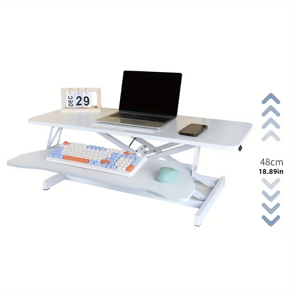 Romelco convertitore da tavolo regolabile in altezza con Riser doppio Monitor da 32 "con sollevamento pneumatico e vassoio per tastiera