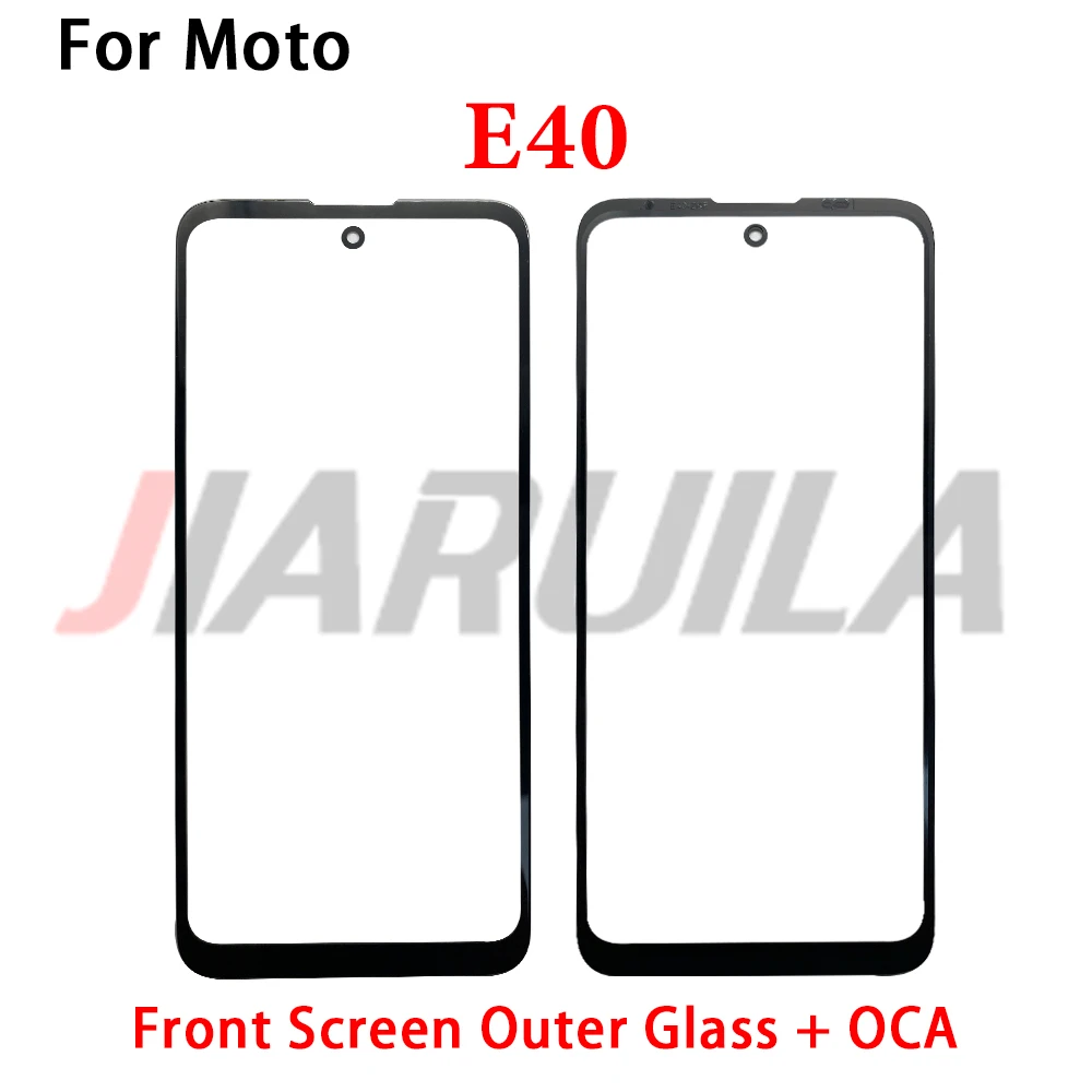 NEW Front Glass OCA For Moto E13 E20 E22 E30 E32 E40 E6i E6S E7 E6 E5 Plus Touch Screen LCD Display Out Panel Cover Repair Part