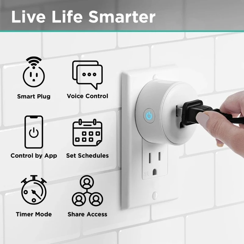 Smart Plug Works with Alexa and Google Home, App Control, and Timer - (2 Pack) White