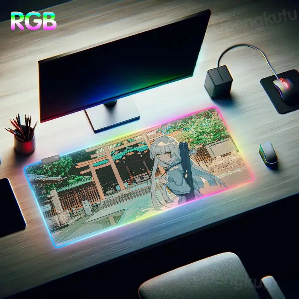 E_eternal R_return B_black S_survival Mouse Pad RGB  LED Carros Para Escritorio Carpet  Large Tapete Gamer Luminous Desk Mat