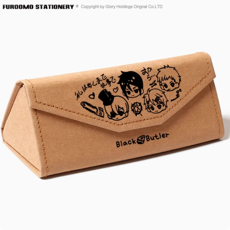 Anime Black Butler Sebastian Michaelis Fold Pencil Case Protective Hard Eye Glasses Case Portable Storage Sunglasses Box 2415