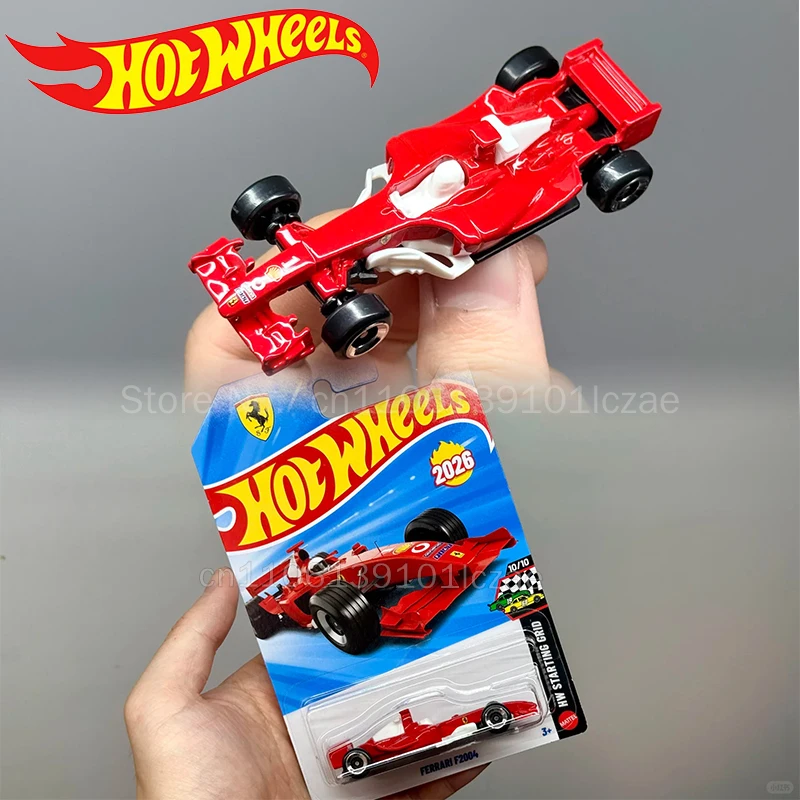 Модель автомобиля Hot Wheels Formula 1 Ferrari F2004 Михаэль Шумахер, литая под давлением, коллекционная модель из сплава, декор для любителей автоспорта.