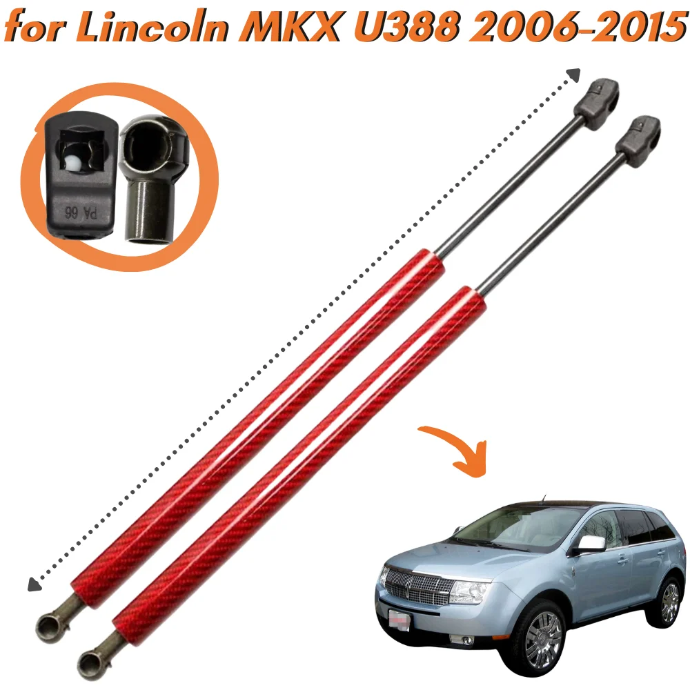 

Qty(2) Hood Struts for Lincoln MKX U388 2006-2015 Front Bonnet Modify Gas Springs Shock Absorbers Lift Supports Dampers