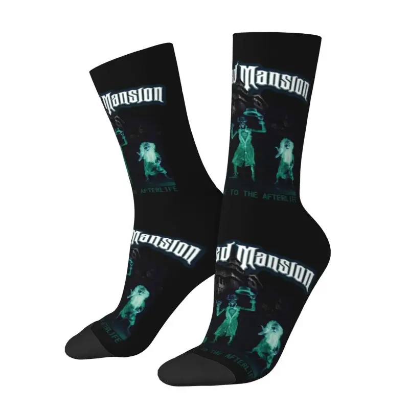 The Haunted Mansion Mens Crew Socks Unisex Novelty 3D Printed Grim Grinning Ghost Dress Socks