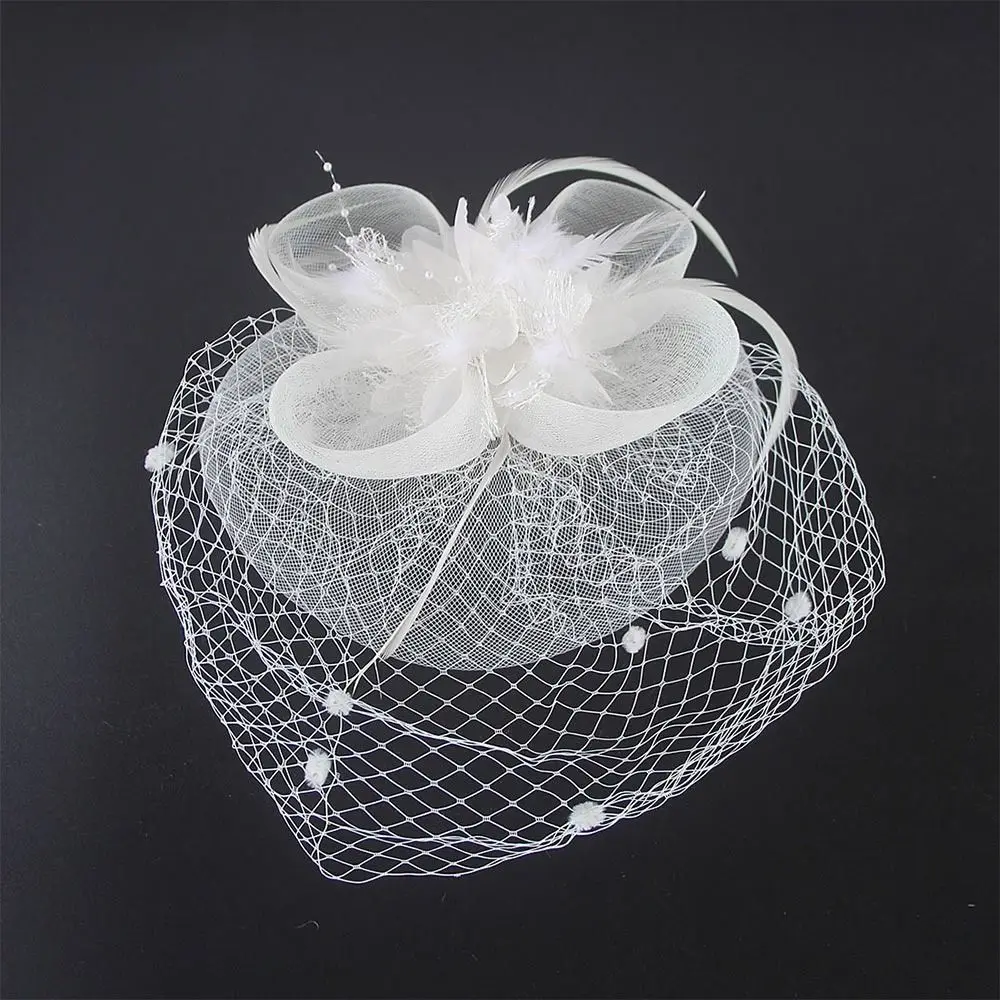 Flower Mesh Retro Hairclip Hat Fashion Bridal Headdress Cocktail Party Fascinators Top Hat Wedding Stewardess Top Hats