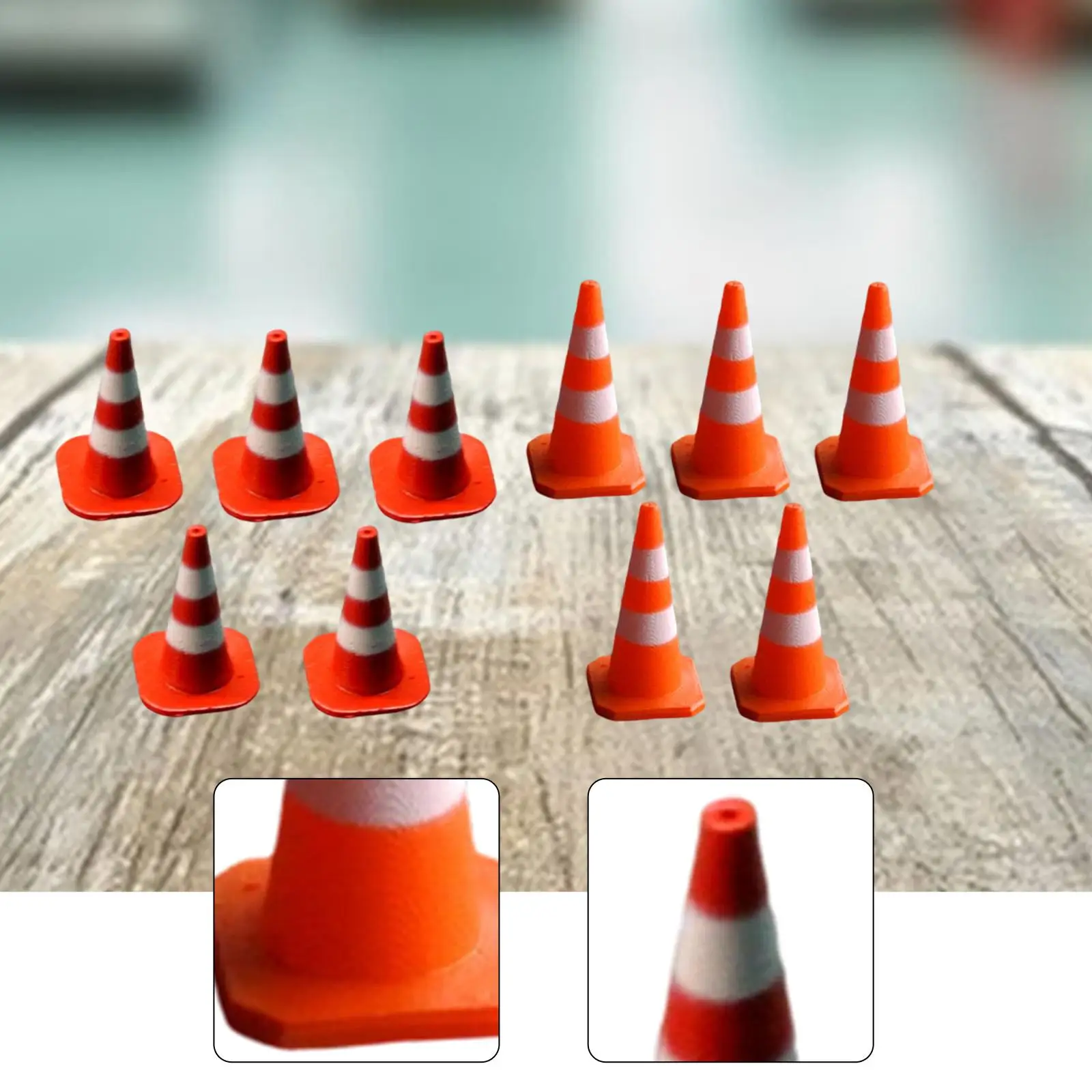 

5 шт. 1:64 Модели дорожных конусов из смолы для декора миниатюрных парковок и архитектурных сцен