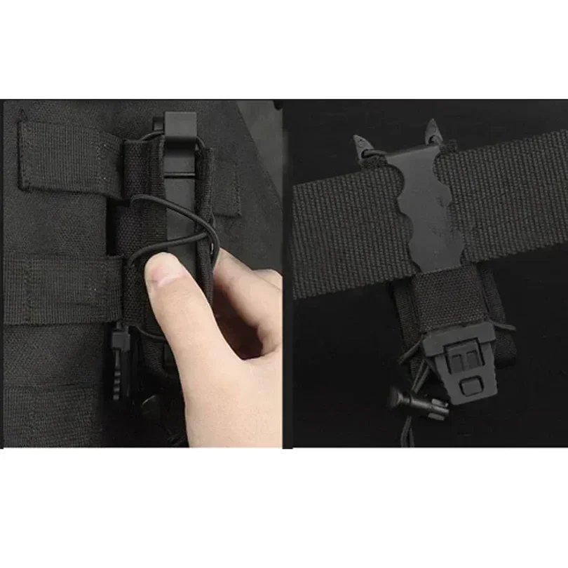 Tactical Magazine Pouch 9MM Pistol Single Mag Bag Molle Flashlight Pouches Torch Holder Hunting Knife Holster Shooting Airsoft view 6