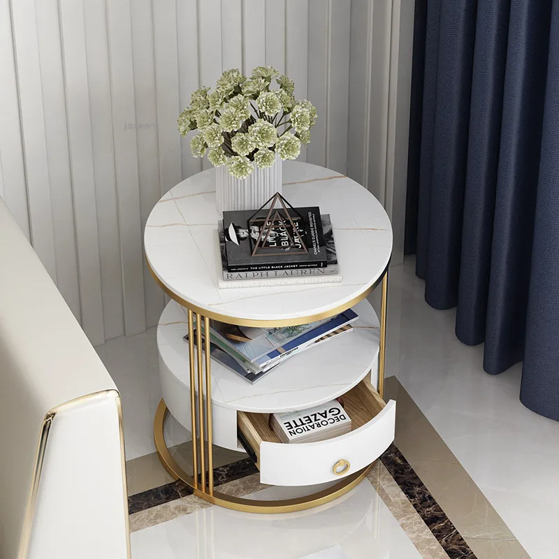 Living Room Furniture Bedside Table Nordic Balcony Storage Cabinet Simple Modern Bedroom Round Endtables Hotel Porch Nightstands