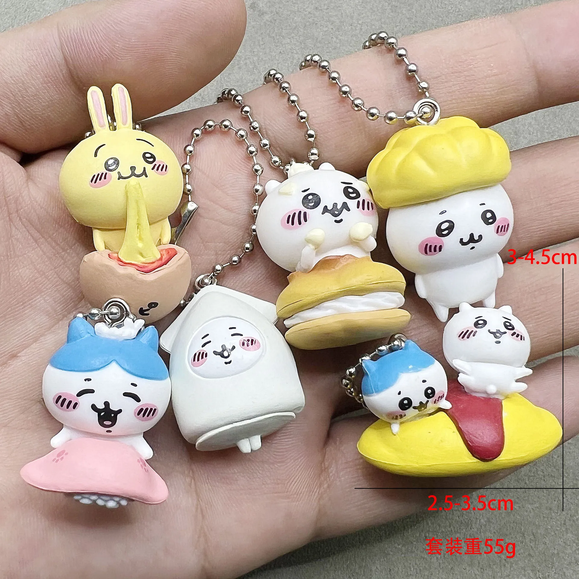 6pcs forchiikawa Mini Doll Figurine Keychain Pendant DIY Crafting Accessory Backpack Decoration