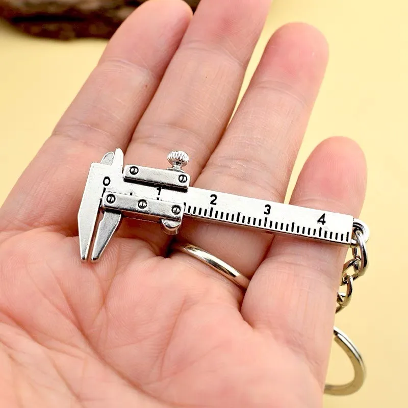 New Car Key Mini Vernier Caliper Portable 0-40mm Keychain Fashion Measuring Gauging Tools Car Turbo Key Chain Ring Ruler Caliper