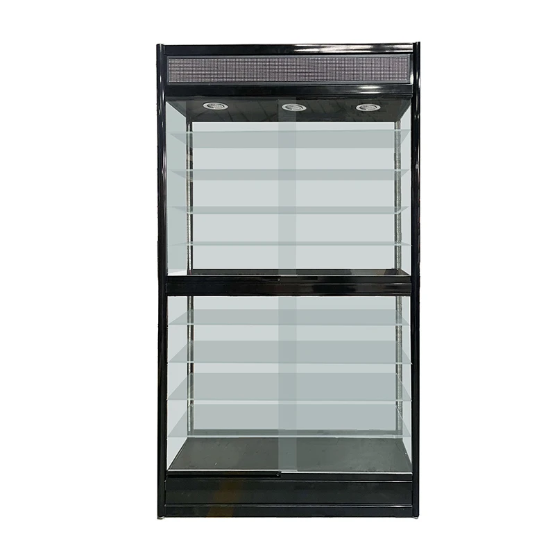 Lighting Lockable Collectibles Durable Glass Display Cabinet