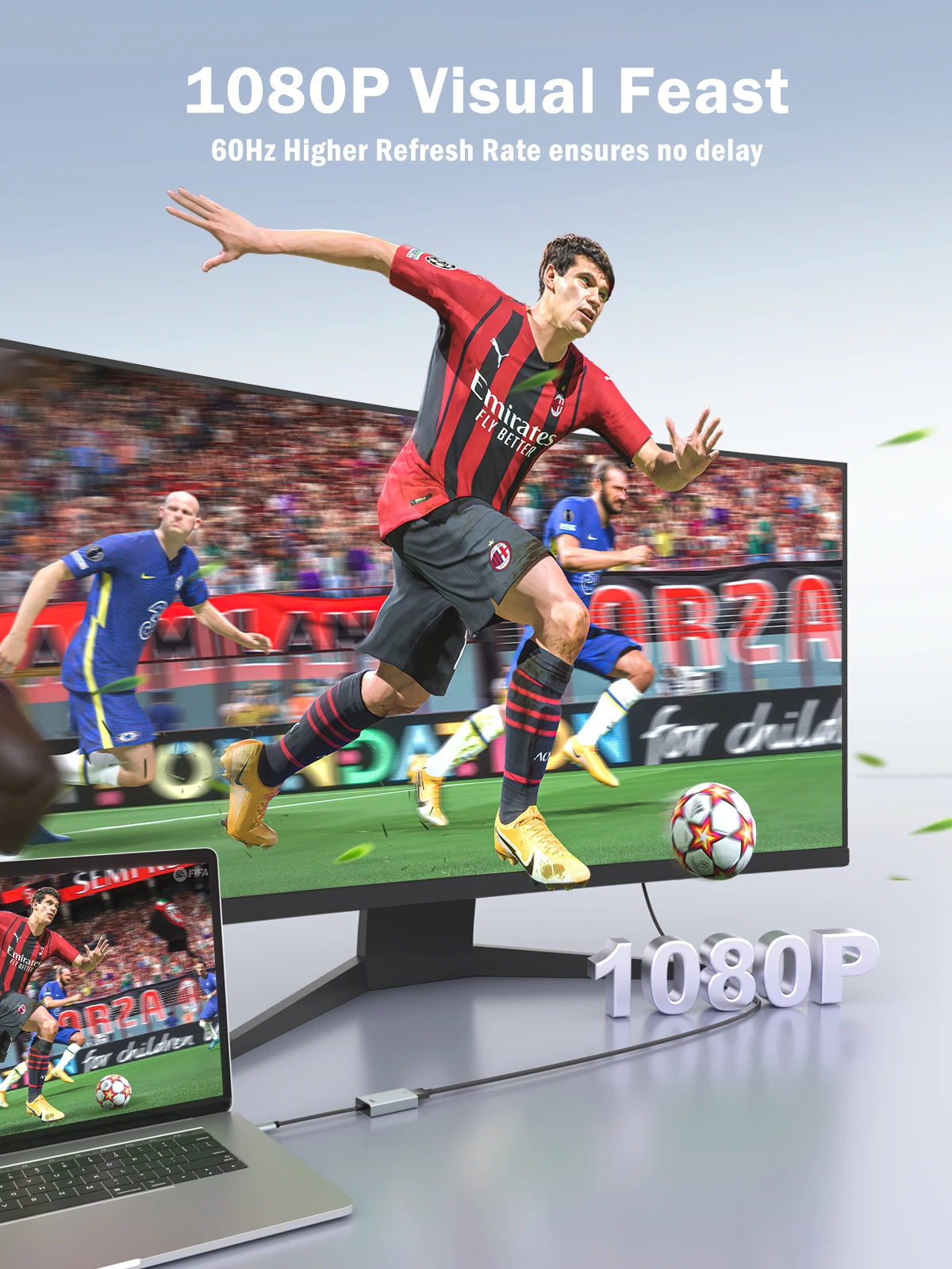 Lemorele USB to HDMI Adapter Converter 1080P USB ชายไป HDMI หญิงภายนอกกราฟิกการ์ดอะแดปเตอร์สาย