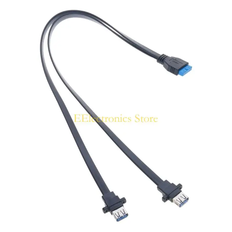 B03C Flat Design USB3.0 Extension Cable USB3.0 Faceplate Cable for Space Saving Installation Secure Mounting USB Cable