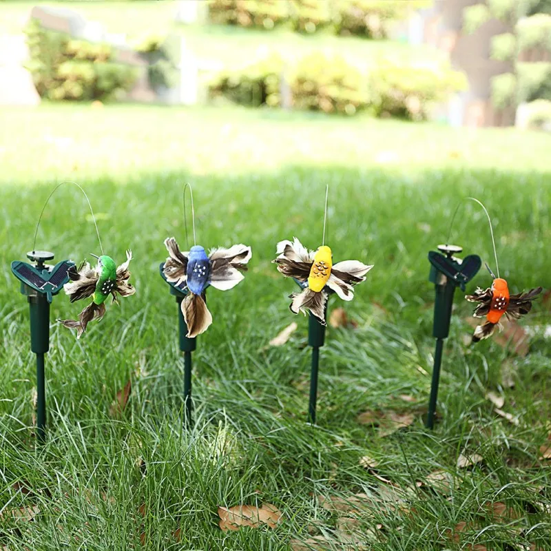 Energia solare farfalla colibrì animale prato luce decorazione giardino palo paesaggio lampada per luci notturne all\'aperto